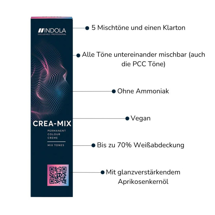 Indola PCC Crea-Mix Permanent Color Cream 0.44 Intensiv Kupfer 60ml